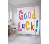 Штора (занавеска) для ванной JoyArty "Цветное пожелание" из сатена, 180х200 см с крючками, sc_34677