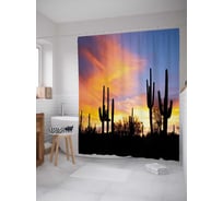 Штора (занавеска) для ванной JoyArty "В ожидании ночи" из сатена, 180х200 см с крючками, sc_8211