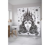 Штора (занавеска) для ванной JoyArty "Снежная королева" из сатена, 180х200 см с крючками, sc_33598