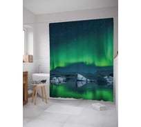 Штора (занавеска) для ванной JoyArty "Северное сияние" из сатена, 180х200 см с крючками, sc_56163