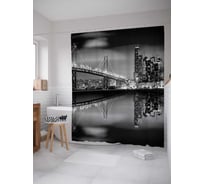 Штора (занавеска) для ванной JoyArty "Сияющий мост" из сатена, 180х200 см с крючками, sc_38173