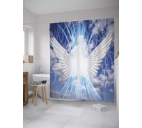 Штора (занавеска) для ванной JoyArty "Ангельский пегас" из сатена, 180х200 см с крючками, sc_8639