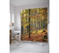 Штора (занавеска) для ванной JoyArty "Лесные прятки" из сатена, 180х200 см с крючками, sc_9339