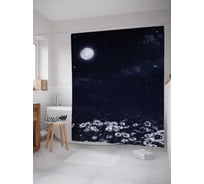 Штора (занавеска) для ванной JoyArty "Полная луна" из сатена, 180х200 см с крючками, sc_38825