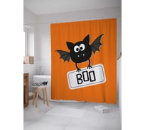 Штора (занавеска) для ванной JoyArty "Летучая мышь пугает" из сатена, 180х200 см с крючками, sc_36704