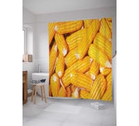 Штора (занавеска) для ванной JoyArty "Кукурузные запасы" из сатена, 180х200 см с крючками, sc_9967