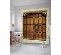 Штора (занавеска) для ванной JoyArty "Металлические старинные ворота" из сатена, 180х200 см с крючками, sc_7531