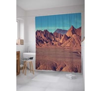 Штора (занавеска) для ванной JoyArty "Точка между гор" из сатена, 180х200 см с крючками, sc_8210