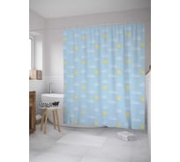 Штора (занавеска) для ванной JoyArty "Лоскутное небо" из сатена, 180х200 см с крючками, sc_34734