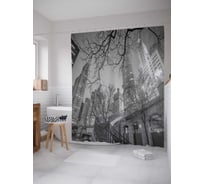 Штора (занавеска) для ванной JoyArty "Ночная панорама города" из сатена, 180х200 см с крючками, sc_38167