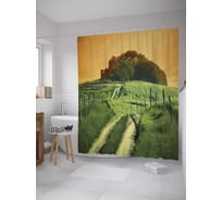 Штора (занавеска) для ванной JoyArty "Огражденная дорога" из сатена, 180х200 см с крючками, sc_9219