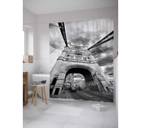 Штора (занавеска) для ванной JoyArty "Мощь Золотого моста" из сатена, 180х200 см с крючками, sc_35959