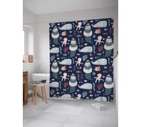 Штора (занавеска) для ванной JoyArty "Король-рыба" из сатена, 180х200 см sc_378518