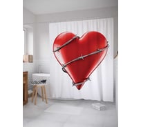 Штора (занавеска) для ванной JoyArty "Любовный оберег" из сатена, 180х200 см с крючками, sc_9995