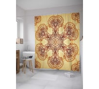 Штора (занавеска) для ванной JoyArty "Восточный спиннер" из сатена, 180х200 см с крючками, sc_33882