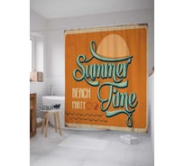 Штора (занавеска) для ванной JoyArty "Летняя пляжная вечеринка" из сатена, 180х200 см с крючками, sc_9668