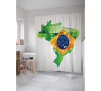 Штора (занавеска) для ванной JoyArty "Драгоценая Бразилия" из сатена, 180х200 см с крючками, sc_6715