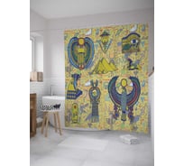 Штора (занавеска) для ванной JoyArty "Египетское божество" из сатена, 180х200 см с крючками, sc_7856