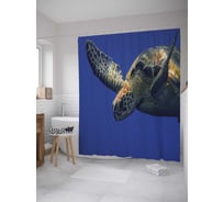 Штора (занавеска) для ванной JoyArty "Большая черепаха" из сатена, 180х200 см с крючками, sc_35220