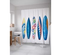Штора (занавеска) для ванной JoyArty "Стиль серфингиста" из сатена, 180х200 см с крючками, sc_9700
