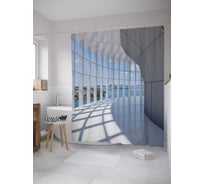 Штора (занавеска) для ванной JoyArty "Прогулочная веранда" из сатена, 180х200 см с крючками, sc_34848