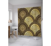 Штора (занавеска) для ванной JoyArty "Орнамент арабеска" из сатена, 180х200 см с крючками, sc_33848