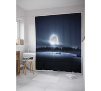 Штора (занавеска) для ванной JoyArty "Полная луна" из сатена, 180х200 см с крючками, sc_35642