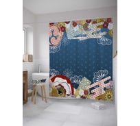 Штора (занавеска) для ванной JoyArty "Абстракция с ажуром" из сатена, 180х200 см с крючками, sc_32144