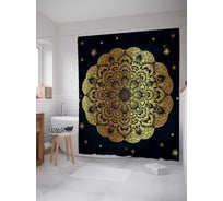 Штора (занавеска) для ванной JoyArty "Небесная мандала" из сатена, 180х200 см с крючками, sc_33856