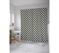 Штора (занавеска) для ванной JoyArty "Угловатая чешуя" из сатена, 180х200 см с крючками, sc_31807