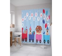 Штора (занавеска) для ванной JoyArty "На день рождения в вагонетках" из сатена, 180х200 см с крючками, sc_34467