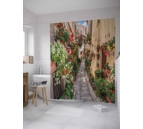 Штора (занавеска) для ванной JoyArty "Изобилие вазонов" из сатена, 180х200 см с крючками, sc_9211