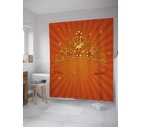 Штора (занавеска) для ванной JoyArty "Золотая диадема" из сатена, 180х200 см с крючками, sc_33603