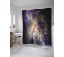 Штора (занавеска) для ванной JoyArty "Тайны космоса" из сатена, 180х200 см с крючками, sc_8835