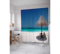 Штора (занавеска) для ванной JoyArty "Морские тени" из сатена, 180х200 см с крючками, sc_9375