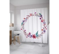 Штора (занавеска) для ванной JoyArty "Круг вдохновения" из сатена, 180х200 см с крючками, sc_9128