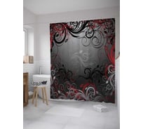 Штора (занавеска) для ванной JoyArty "Таинственные завитки" из сатена, 180х200 см с крючками, sc_33490