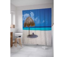 Штора (занавеска) для ванной JoyArty "Солнечный зонт" из сатена, 180х200 см с крючками, sc_9362