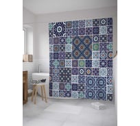 Штора (занавеска) для ванной JoyArty "Орнаментальная плитка" из сатена, 180х200 см с крючками, sc_32420