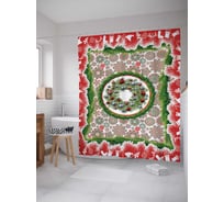 Штора (занавеска) для ванной JoyArty "Рождественское полотно" из сатена, 180х200 см с крючками, sc_37126