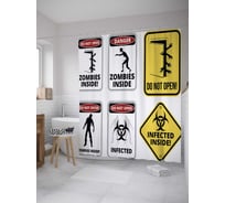 Штора (занавеска) для ванной JoyArty "Зомби снаружи!" из сатена, 180х200 см с крючками, sc_36394