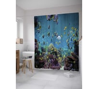 Штора (занавеска) для ванной JoyArty "Морская пучина" из сатена, 180х200 см с крючками, sc_9248