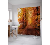 Штора (занавеска) для ванной JoyArty "Середина осени" из сатена, 180х200 см с крючками, sc_37676