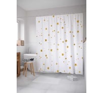 Штора (занавеска) для ванной JoyArty "Звезды россыпью" из сатена, 180х200 см с крючками, sc_33814