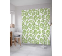Штора (занавеска) для ванной JoyArty "Корзинки артишоков" из сатена, 180х200 см с крючками, sc_38895