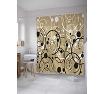 Штора (занавеска) для ванной JoyArty "Хаотичные круги" из сатена, 180х200 см с крючками, sc_33536