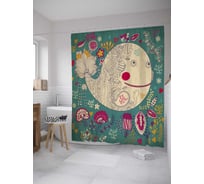 Штора (занавеска) для ванной JoyArty "Подводная вечеринка" из сатена, 180х200 см с крючками, sc_33545