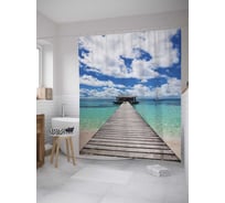 Штора (занавеска) для ванной JoyArty "Морской бар" из сатена, 180х200 см с крючками, sc_9145