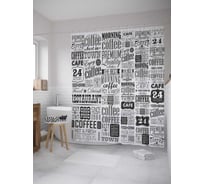 Штора (занавеска) для ванной JoyArty "Старая газета" из сатена, 180х200 см с крючками, sc_32439