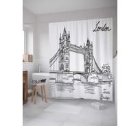 Штора (занавеска) для ванной JoyArty "Тауэрский мост рядом" из сатена, 180х200 см с крючками, sc_9399
